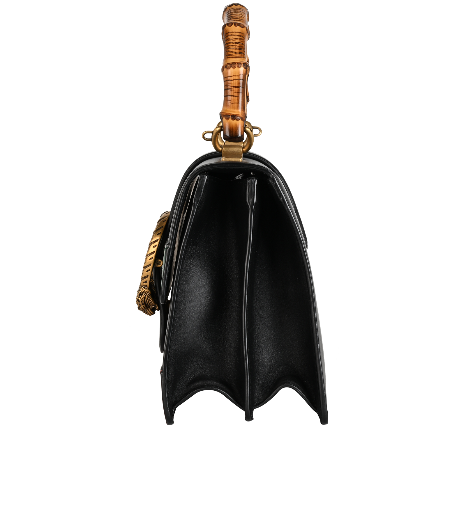 Bamboo Dionysus Top Handle, &pound;950, Handbags, Black/Green/Red, Leather, Bottom view